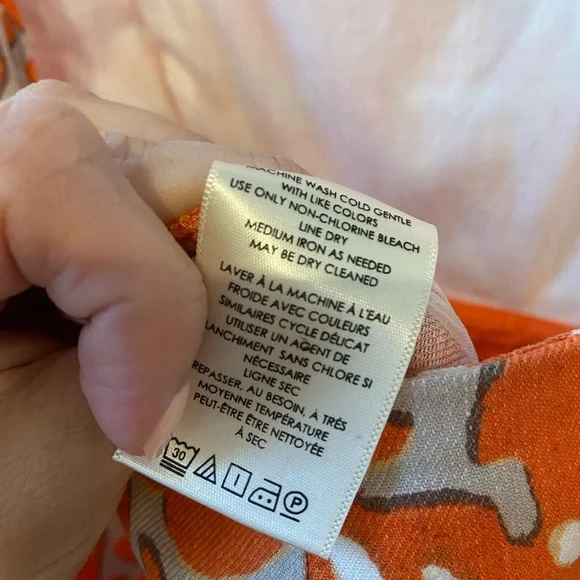 Maeve Riviera Orange and White Linen Jumpsuit Size 4 - Picture 8 of 8